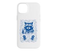 Custodia per iPhone 14 Plus Raccoon Bath Water Swimming Ripples Cool Raccoon Face