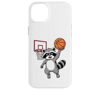 Custodia per iPhone 14 Plus Raccoon Playing Sports Wild Animal Raccoon Basketball