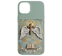 Custodia per iPhone 14 Plus Radicato nell'amore di Dio Cristo Cross Wings Bibbia