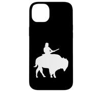 Custodia per iPhone 14 Plus Ragazzo su un Buffalo Silhouette