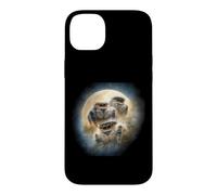 Custodia per iPhone 14 Plus Ragni saltatori Gold Moon Kawaii Chibi Ragni aerografo
