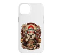Custodia per iPhone 14 Plus Ramen Pasta American Bulldog Giappone Samurai Cane Snack