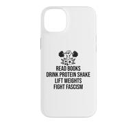 Custodia per iPhone 14 Plus Read Books Drink Protein Shake Lift Weights Fight Fascism