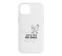 Custodia per iPhone 14 Plus Regalo per amante delle galline Just Let Them Free Range