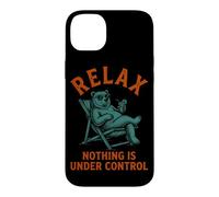 Custodia per iPhone 14 Plus Relax Niente è sotto controllo Orso Pensatore Umorismo Dicendo