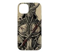 Custodia per iPhone 14 Plus Retro giapponese Mech Anime Mecha Samurai Vintage Kanji