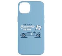 Custodia per iPhone 14 Plus Retro Pinewood Derby Cub Scouts Racer Race Car Logo
