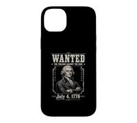 Custodia per iPhone 14 Plus Ricercato per tradimento Divertente 4 luglio Thomas Jefferson