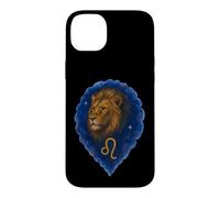 Custodia per iPhone 14 Plus Ritratto Leone Acquerello Zodiaco Leone