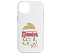 Custodia per iPhone 14 Plus Road Trip Bus Tramonto Avventura Lets Get Lost Somewhere
