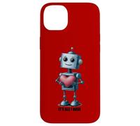 Custodia per iPhone 14 Plus Robot con un grande cuore, grafica