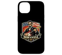 Custodia per iPhone 14 Plus Rockin negli Stati Uniti Presidente Guitar American Independence Day