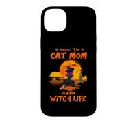 Custodia per iPhone 14 Plus Rocking The Cat Mom Witch Life American Shorthair Halloween