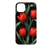Custodia per iPhone 14 Plus Rose rosse Midnight Darkness Fiori Floreale