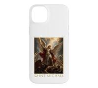 Custodia per iPhone 14 Plus San Michele Arcangelo Spada E Scudo Icona Arte Fede
