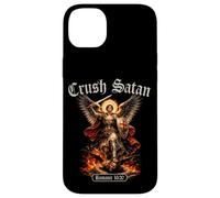 Custodia per iPhone 14 Plus Schiaccia Satana San Michele Romani Versi Biblici Arcangelo Angelo