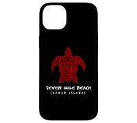 Custodia per iPhone 14 Plus Seven Mile Beach Isole Cayman Tribal Sea Turtle Island