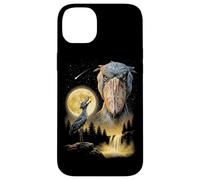 Custodia per iPhone 14 Plus Shoebill Cicogna Ululando alla Luna Strano Meme Divertente Anni '90 Uccello