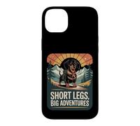 Custodia per iPhone 14 Plus Short Legs Big Adventures Bassotto Trekking Montagna