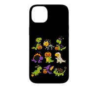 Custodia per iPhone 14 Plus Simpatici dinosauri di Halloween preistorici T-rex Dino Lovers
