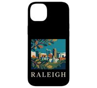 Custodia per iPhone 14 Plus Skyline retrò vintage di Raleigh, Carolina del Nord, Capitol Park