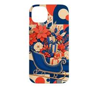 Custodia per iPhone 14 Plus Slitta vintage riempita con fiori invernali