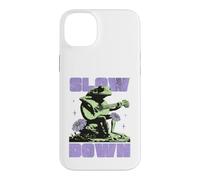 Custodia per iPhone 14 Plus Slow Down Frog Playing Guitar Relax & Enjoy Your Life