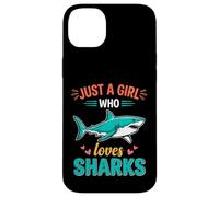 Custodia per iPhone 14 Plus Solo una ragazza che ama gli squali, l'oceano, la vita marina, Great White