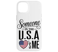 Custodia per iPhone 14 Plus Someone In The U S A Loves Me Heart Flag