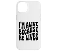 Custodia per iPhone 14 Plus Sono vivo perché lui vive Christian Happy Resurrection