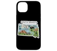 Custodia per iPhone 14 Plus South Dakota Mappa del Dakota del Sud con il Monte Rushmore
