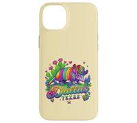 Custodia per iPhone 14 Plus Souvenir retrò anni '80 Arcobaleno Armadillo Cowboy Dallas Texas
