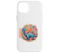 Custodia per iPhone 14 Plus Spighe colorate di dinosauro magico per gli amanti dei dinosauri Dino World