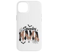 Custodia per iPhone 14 Plus Spooky Mama Leopard Print Ghost Halloween Design