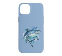 Custodia per iPhone 14 Plus Squalo feroce nei toni del blu