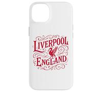 Custodia per iPhone 14 Plus Stampa vintage Liverpool Inghilterra Liverbird rossa