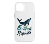 Custodia per iPhone 14 Plus Stay Wild Cute Blue Whale Amante Ocean Marine Life Waves