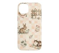 Custodia per iPhone 14 Plus Stivali da cowboy agnello coniglio gatto western fattoria acquerello