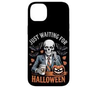 Custodia per iPhone 14 Plus Sto solo aspettando Halloween Funny Skeleton Pumpkin Humor