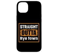 Custodia per iPhone 14 Plus Straight Outta Rye town, New York, Stati Uniti, Umorismo retrò angosciato