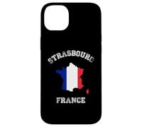 Custodia per iPhone 14 Plus Strasburgo, Francia, classica, bandiera, mappa, design