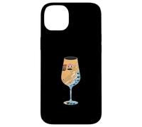 Custodia per iPhone 14 Plus Summer Sand Beach Bicchiere di vino con oceano