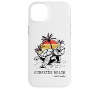 Custodia per iPhone 14 Plus Surfside Beach Carolina del Sud Salva Loggerhead Sea Turtle Art