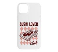 Custodia per iPhone 14 Plus Sushi Lover Club Giapponese Foodie Retro Argyle