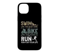 Custodia per iPhone 14 Plus Swim Bike Run Cooles - Bicicletta da triathlon