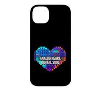 Custodia per iPhone 14 Plus Synth Music Producer Analog Heart Digital Soul
