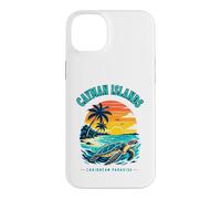 Custodia per iPhone 14 Plus T-shirt delle Isole Cayman Caraibi Paradise Sea Turtle Sunset