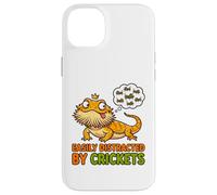Custodia per iPhone 14 Plus T-shirt divertente con drago barbuto distratto da crickets