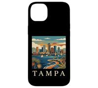 Custodia per iPhone 14 Plus Tampa Florida Retro Vintage Skyline Bay Waterfront Tramonto