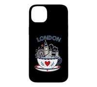 Custodia per iPhone 14 Plus Tazza da tè Londra Big Ben Regno Unito carino souvenir da viaggio